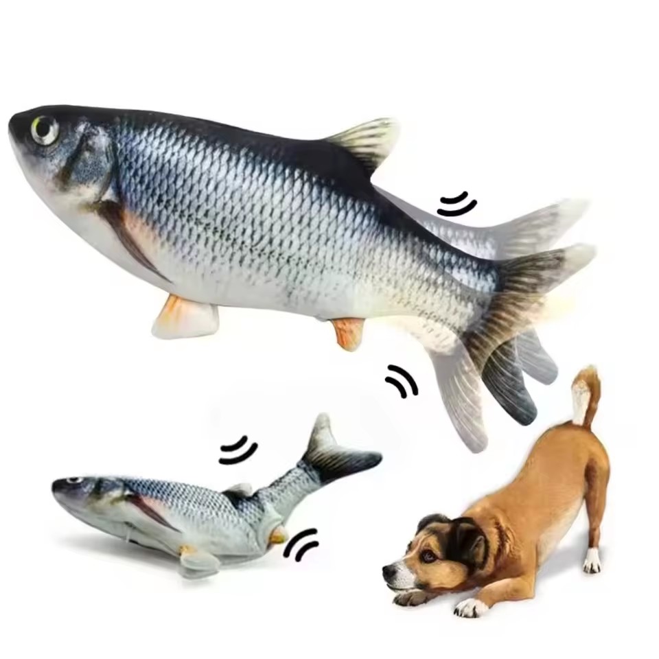 Electric Floppy Fish Dog Toy - Brinquedo Interativo para Gatos e Cães: