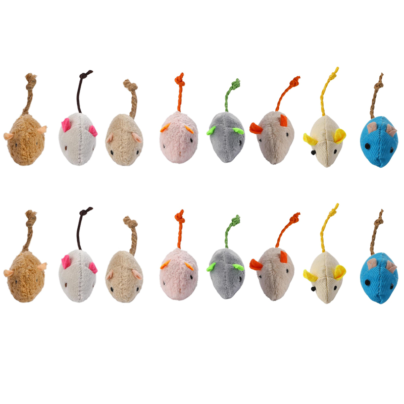 Catnip Interactive Plush Mouse - 16 pçs interativo gato ratos brinquedos