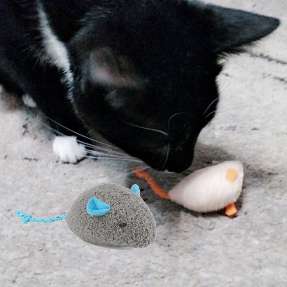 Catnip Interactive Plush Mouse - 2 pçs engraçado pelúcia macio interativo
