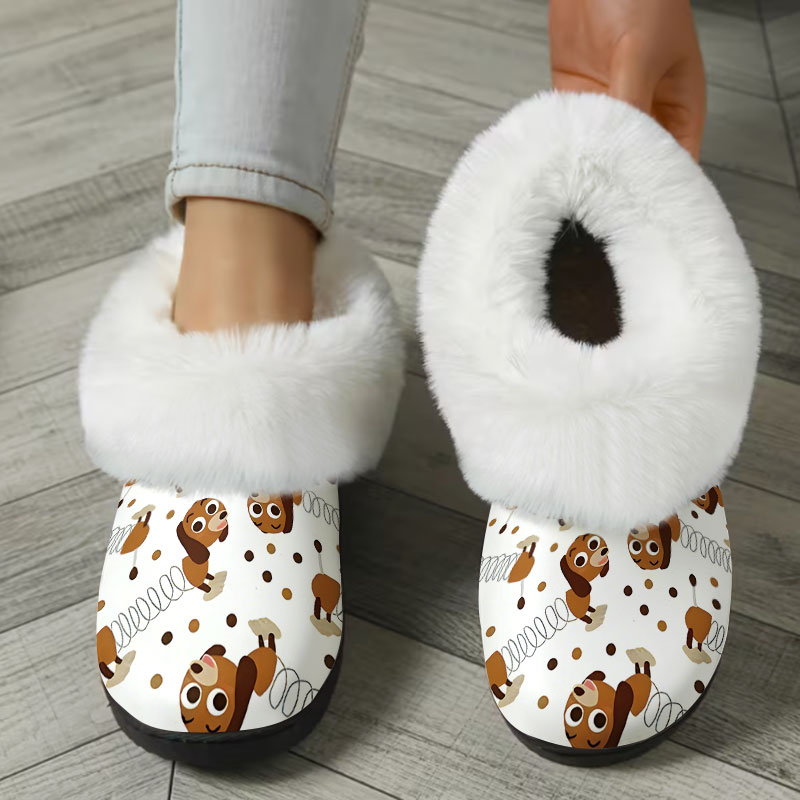 Dog Toys - Pantufas Femininas de Inverno Quentes de