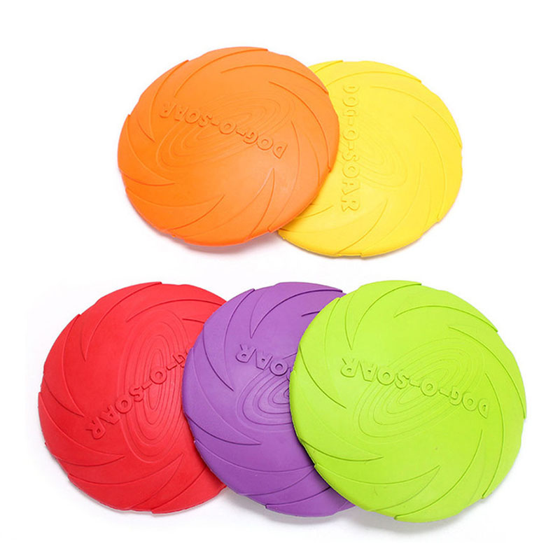 Flying Disc Dog Training Toy - Discos voadores de borracha para cães