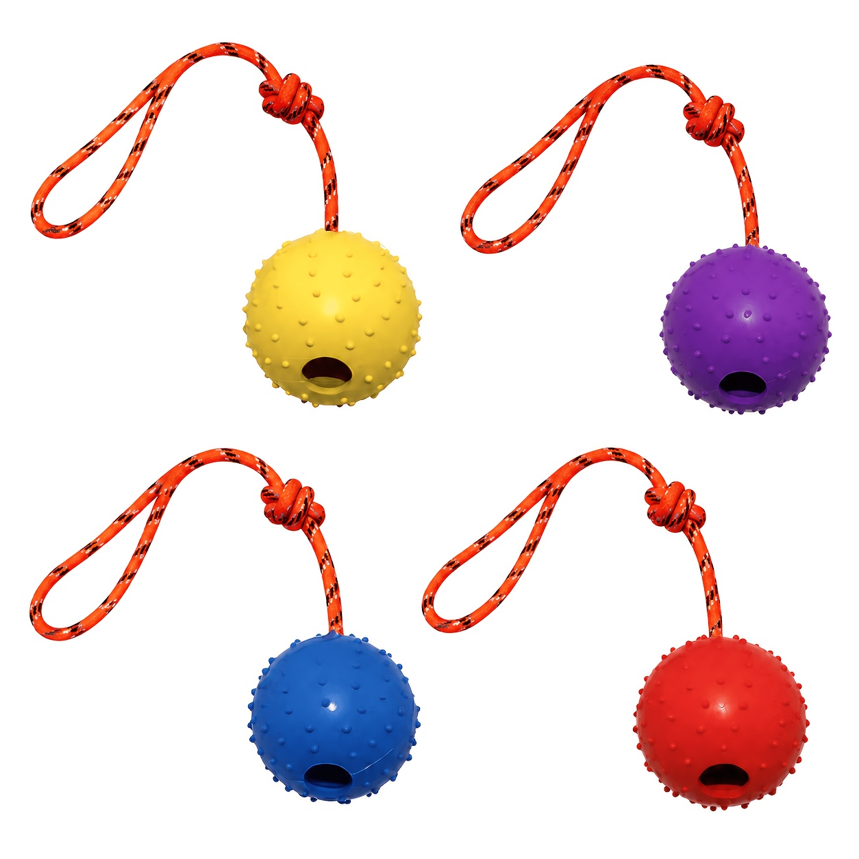 Dog Rope Toy Aggressive Chewers - Conjunto de 2 Bolas de Borracha