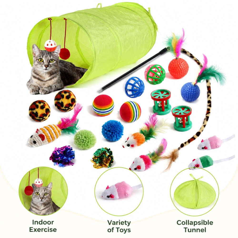 Catnip Interactive Plush Mouse - Conjunto Interativo de Brinquedos para Gatos: