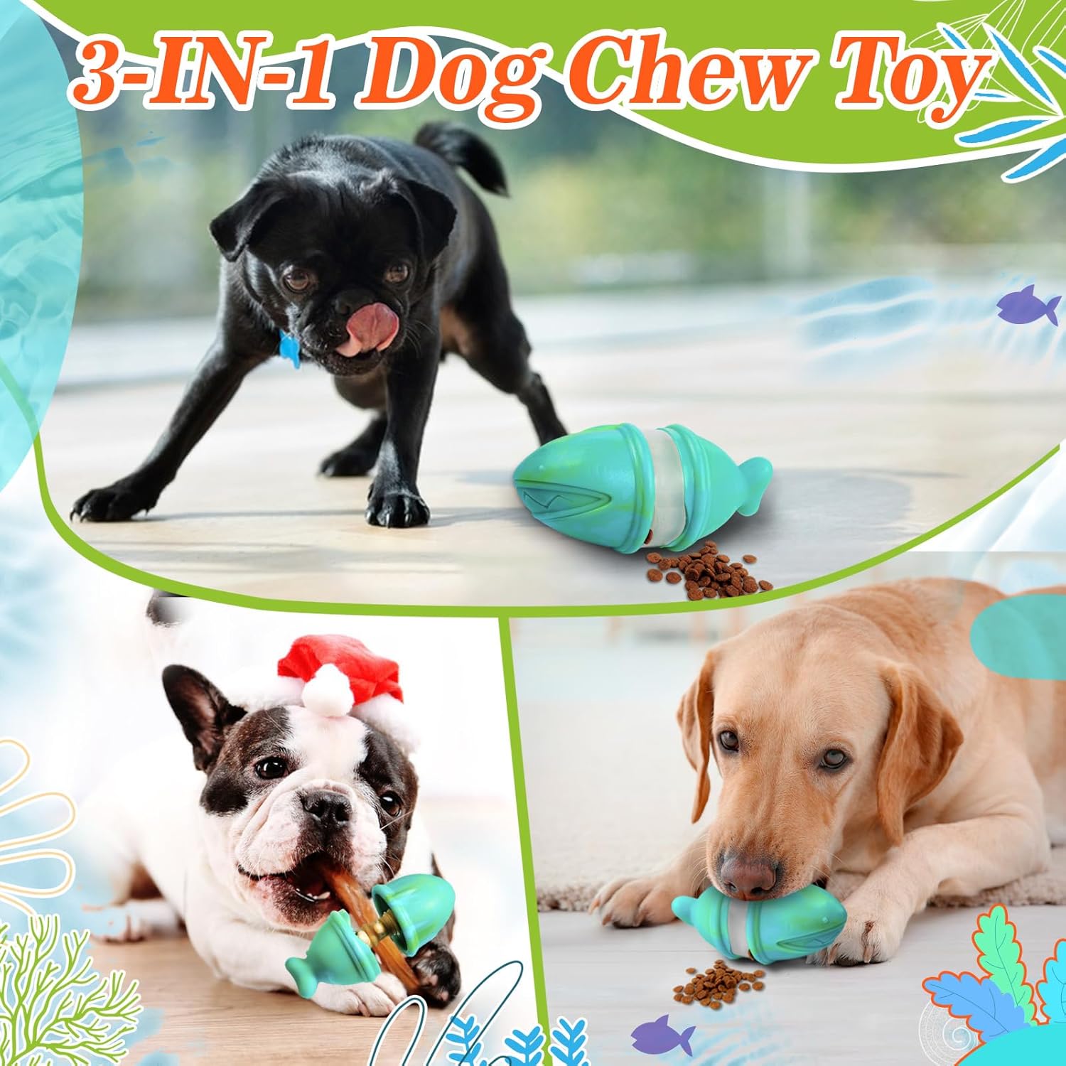Brinquedo de mastigar 2 em 1 p - Rubber Treat Dispensing Dog Toy avaliação e preço