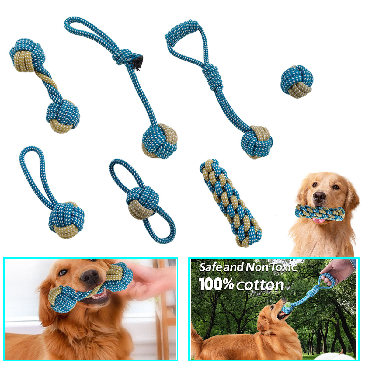 Novo 7 pçs cão de estimação fi - Teeth Cleaning Dog Chew Bone avaliação e preço