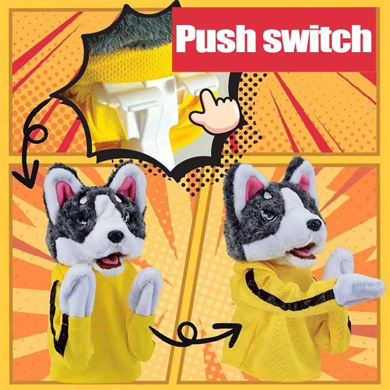 Criança kung fu husky luvas br - Interactive Squeaky Plush Dog Toy avaliação e preço